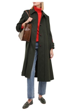 Женские кожаные лоферы KITON хаки цвета по цене 46200 руб., арт. D50803X04T77 | Фото 2 Женские кожаные лоферы KITON хаки цвета, арт. D50803X04T77 | Фото 2