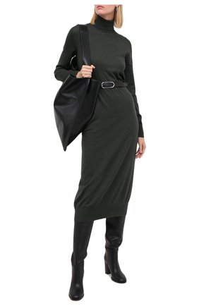 Женское шерстяное платье JIL SANDER зеленого цвета по цене 59950 руб., арт. JSPR754054-WRY20058 | Фото 2 Женское шерстяное платье JIL SANDER зеленого цвета, арт. JSPR754054-WRY20058 | Фото 2