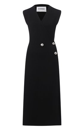 Женское платье из шерсти и вискозы JIL SANDER черного цвета по цене 183000 руб., арт. JSPR754073-WRY39038 | Фото 1 Женское платье из шерсти и вискозы JIL SANDER черного цвета, арт. JSPR754073-WRY39038 | Фото 1