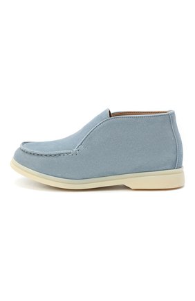Детские замшевые ботинки LORO PIANA голубого цвета по цене 46450 руб., арт. FAD6916 | Фото 2 Детские замшевые ботинки LORO PIANA голубого цвета, арт. FAD6916 | Фото 2