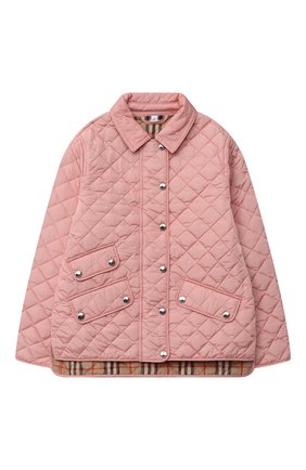 Детская стеганая куртка BURBERRY светло-розового цвета по цене 20950 руб., арт. 8016649 | Фото 1 Детская стеганая куртка BURBERRY светло-розового цвета, арт. 8016649 | Фото 1