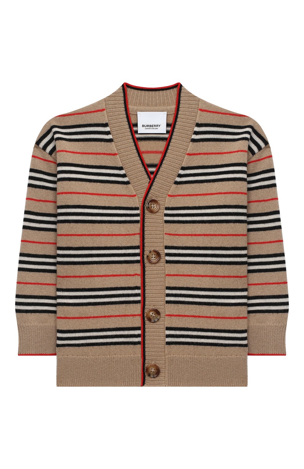 Детский кардиган из шерсти и кашемира BURBERRY бежевого цвета, арт. 8027594 | Фото 1