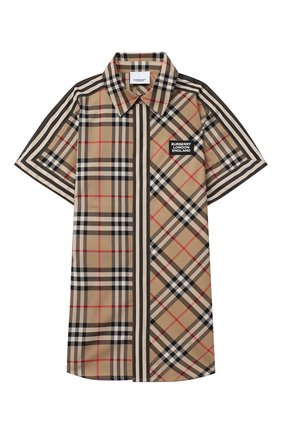 Детская хлопковая рубашка BURBERRY бежевого цвета по цене 13300 руб., арт. 8030099 | Фото 1 Детская хлопковая рубашка BURBERRY бежевого цвета, арт. 8030099 | Фото 1