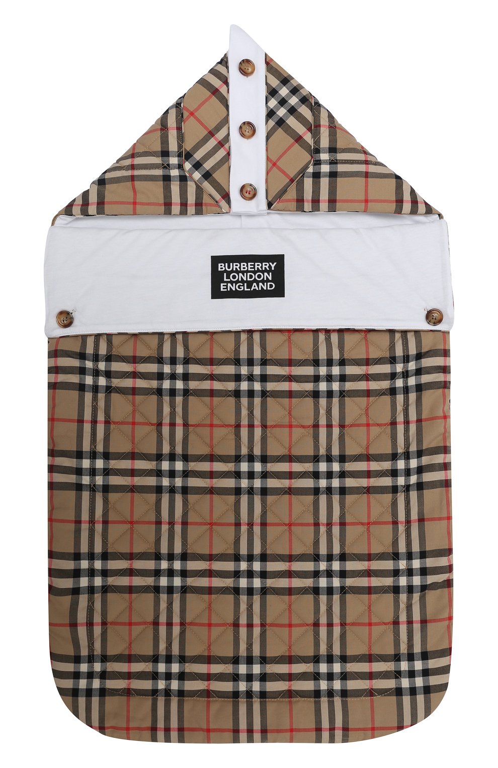 Детский хлопковый конверт BURBERRY бежевого цвета, арт. 8030394 | Фото 1 (Ростовка одежда: 6 мес | 68 см)