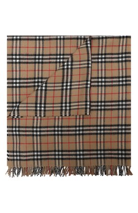 Детского шерстяное одеяло BURBERRY бежевого цвета, арт. 8030885 | Фото 1 (Материал: Шерсть, Текстиль)