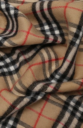 Детского шерстяное одеяло BURBERRY бежевого цвета, арт. 8030885 | Фото 2 (Материал: Шерсть, Текстиль)