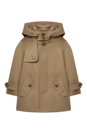 Детского хлопковый тренч BURBERRY бежевого цвета по цене 28100 руб., арт. 8031595 | Фото 1 Детского хлопковый тренч BURBERRY бежевого цвета, арт. 8031595 | Фото 1