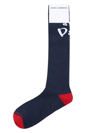 Детские хлопковые носки DOLCE & GABBANA темно-синего цвета по цене 3890 руб., арт. LBKA43/JACID | Фото 1 Детские хлопковые носки DOLCE & GABBANA темно-синего цвета, арт. LBKA43/JACID | Фото 1