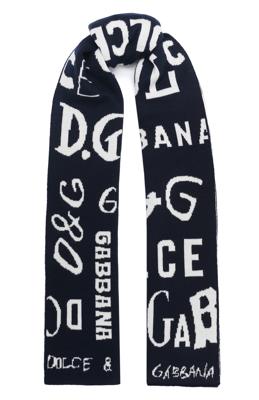 Детский шерстяной шарф DOLCE & GABBANA темно-синего цвета, арт. LBKA67/JAVYK | Фото 1