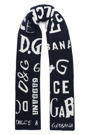 Детский шерстяной шарф DOLCE & GABBANA темно-синего цвета по цене 17800 руб., арт. LBKA67/JAVYK | Фото 1 Детский шерстяной шарф DOLCE & GABBANA темно-синего цвета, арт. LBKA67/JAVYK | Фото 1