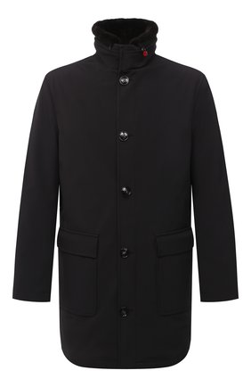 Мужская пуховик с меховой отделкой KITON черного цвета по цене 553000 руб., арт. UW0802AV03T51 | Фото 1 Мужская пуховик с меховой отделкой KITON черного цвета, арт. UW0802AV03T51 | Фото 1