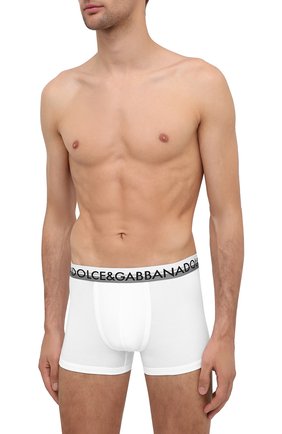 Мужские хлопковые боксеры DOLCE & GABBANA белого цвета по цене 4750 руб., арт. M4B68J/FUGHH | Фото 2 Мужские хлопковые боксеры DOLCE & GABBANA белого цвета, арт. M4B68J/FUGHH | Фото 2