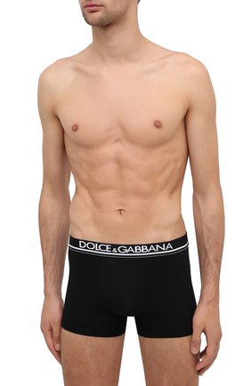 Мужские хлопковые боксеры DOLCE & GABBANA черного цвета по цене 4750 руб., арт. M4B65J/FUEB0 | Фото 2 Мужские хлопковые боксеры DOLCE & GABBANA черного цвета, арт. M4B65J/FUEB0 | Фото 2