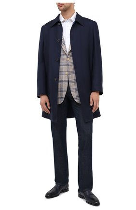 Мужские кожаные лоферы SANTONI темно-синего цвета по цене 62900 руб., арт. MCLE16451SI1ESCSU53 | Фото 2 Мужские кожаные лоферы SANTONI темно-синего цвета, арт. MCLE16451SI1ESCSU53 | Фото 2