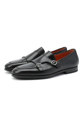 Мужские кожаные монки SANTONI черного цвета по цене 69150 руб., арт. MCNC16848SI1ESCSN01 | Фото 1 Мужские кожаные монки SANTONI черного цвета, арт. MCNC16848SI1ESCSN01 | Фото 1