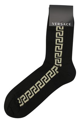 Мужские хлопковые носки VERSACE черного цвета по цене 7275 руб., арт. ICZ0003/IK0103 | Фото 1 Мужские хлопковые носки VERSACE черного цвета, арт. ICZ0003/IK0103 | Фото 1