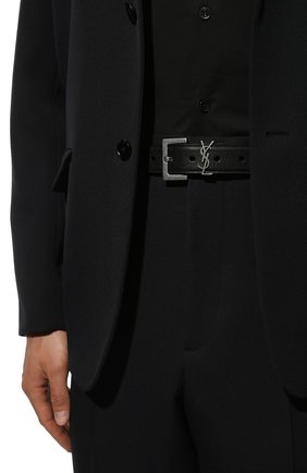 Мужской кожаный ремень SAINT LAURENT черного цвета по цене 38150 руб., арт. 634440/BRM0E | Фото 2 Мужской кожаный ремень SAINT LAURENT черного цвета, арт. 634440/BRM0E | Фото 2