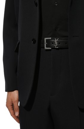 Мужской кожаный ремень SAINT LAURENT черного цвета, арт. 634440/BRM0E | Фото 2 (Случай: Формальный; Материал: Натуральная кожа)