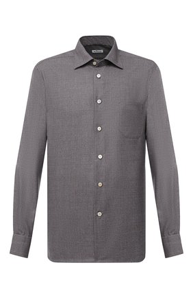 Мужская шерстяная рубашка KITON коричневого цвета по цене 217000 руб., арт. UMCNERK01X4903 | Фото 1