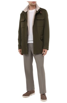 Мужские шерстяные брюки GIORGIO ARMANI бежевого цвета по цене 69950 руб., арт. 0SGPP0BF/T004K | Фото 2 Мужские шерстяные брюки GIORGIO ARMANI бежевого цвета, арт. 0SGPP0BF/T004K | Фото 2