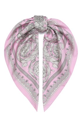 Женский шелковый платок VERSACE розового цвета по цене 35850 руб., арт. IF09001/IT02283 | Фото 1 Женский шелковый платок VERSACE розового цвета, арт. IF09001/IT02283 | Фото 1