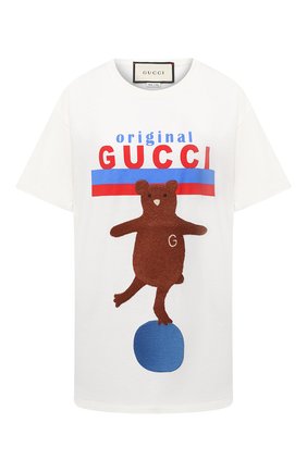 Женская хлопковая футболка GUCCI белого цвета по цене 39950 руб., арт. 615044/XJCRH | Фото 1 Женская хлопковая футболка GUCCI белого цвета, арт. 615044/XJCRH | Фото 1