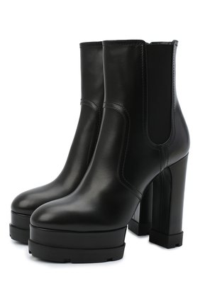 Женские кожаные ботильоны CASADEI черного цвета по цене 69950 руб., арт. 1R132N1201L0VEC9000 | Фото 1 Женские кожаные ботильоны CASADEI черного цвета, арт. 1R132N1201L0VEC9000 | Фото 1