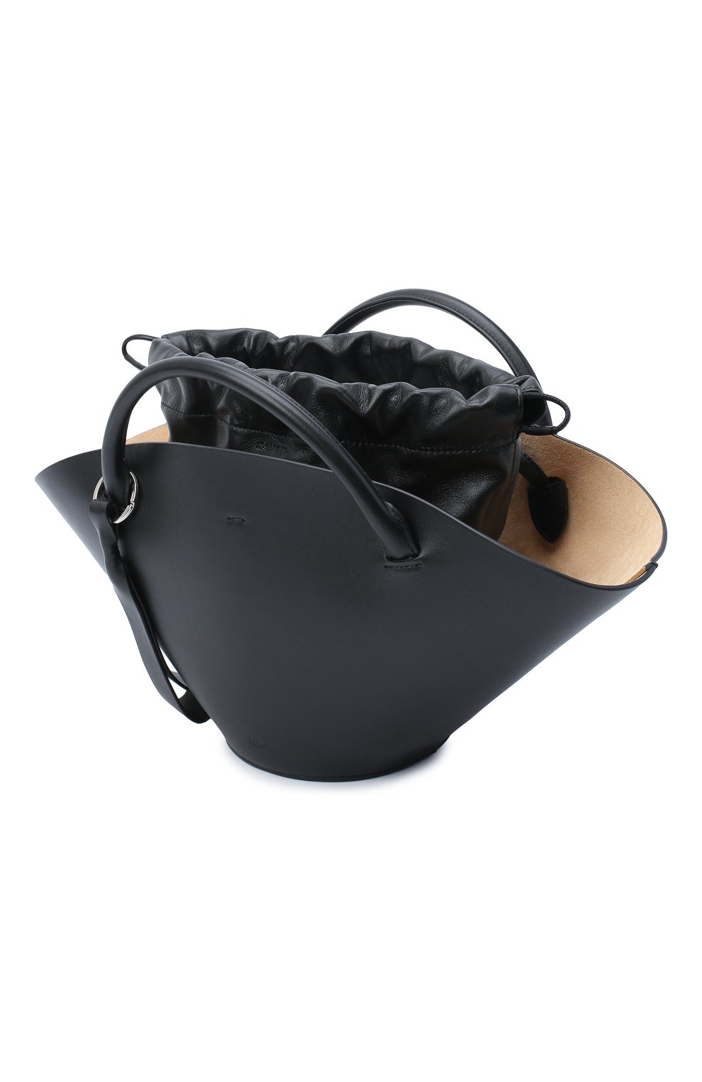 Женский сумка sombrero JIL SANDER черного цвета по цене 0 руб., арт. JSPR851428-WRB69139V | Фото 4 Женский сумка sombrero JIL SANDER черного цвета, арт. JSPR851428-WRB69139V | Фото 4 (Сумки-технические: Сумки-шопперы; Материал: Натуральная кожа; Ремень/цепочка: На ремешке; Размер: large)
