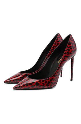 Женская кожаные туфли zoe SAINT LAURENT красного цвета по цене 56950 руб., арт. 529733/1YN00 | Фото 1 Женская кожаные туфли zoe SAINT LAURENT красного цвета, арт. 529733/1YN00 | Фото 1