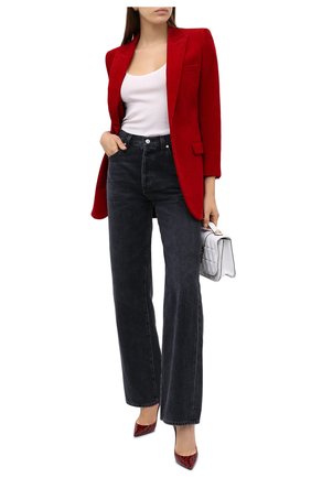 Женская кожаные туфли zoe SAINT LAURENT красного цвета по цене 56950 руб., арт. 529733/1YN00 | Фото 2 Женская кожаные туфли zoe SAINT LAURENT красного цвета, арт. 529733/1YN00 | Фото 2
