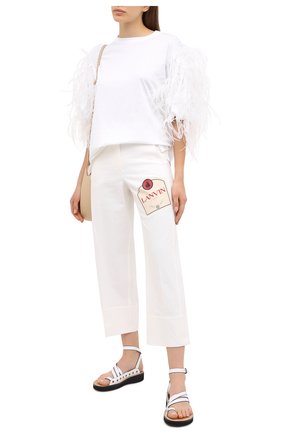 Женские хлопковые брюки LANVIN белого цвета по цене 72850 руб., арт. RW-TR501Y-4312-A20 | Фото 2 Женские хлопковые брюки LANVIN белого цвета, арт. RW-TR501Y-4312-A20 | Фото 2