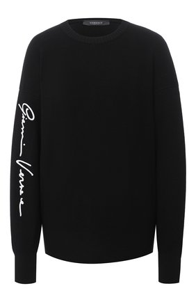 Женский шерстяной свитер VERSACE черного цвета по цене 59550 руб., арт. A85042/A235836 | Фото 1 Женский шерстяной свитер VERSACE черного цвета, арт. A85042/A235836 | Фото 1