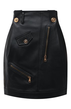 Женская кожаная юбка VERSACE черного цвета по цене 182500 руб., арт. A87443/A210037 | Фото 1 Женская кожаная юбка VERSACE черного цвета, арт. A87443/A210037 | Фото 1