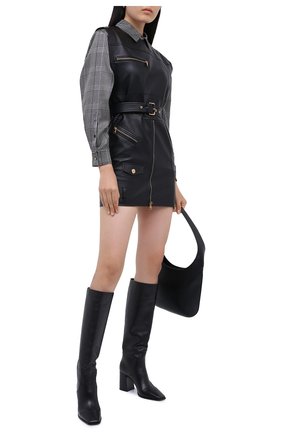 Женское кожаное платье VERSACE черного цвета по цене 284500 руб., арт. A87444/A210037 | Фото 2 Женское кожаное платье VERSACE черного цвета, арт. A87444/A210037 | Фото 2