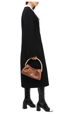 Женские кожаные сапоги MIU MIU черно-белого цвета по цене 86600 руб., арт. 5W253D/3LCN | Фото 2 Женские кожаные сапоги MIU MIU черно-белого цвета, арт. 5W253D/3LCN | Фото 2