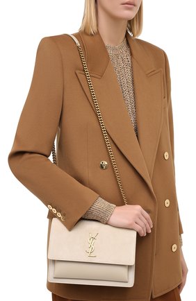 Женская сумка sunset SAINT LAURENT бежевого цвета по цене 166500 руб., арт. 442906/0DJ2W | Фото 2 Женская сумка sunset SAINT LAURENT бежевого цвета, арт. 442906/0DJ2W | Фото 2