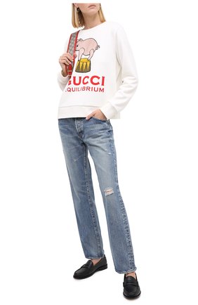 Женский хлопковый свитшот GUCCI белого цвета по цене 79850 руб., арт. 623450/XJCRW | Фото 2 Женский хлопковый свитшот GUCCI белого цвета, арт. 623450/XJCRW | Фото 2