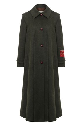 Женское шерстяное пальто GUCCI темно-зеленого цвета по цене 206000 руб., арт. 619357/ZAEJU | Фото 1 Женское шерстяное пальто GUCCI темно-зеленого цвета, арт. 619357/ZAEJU | Фото 1