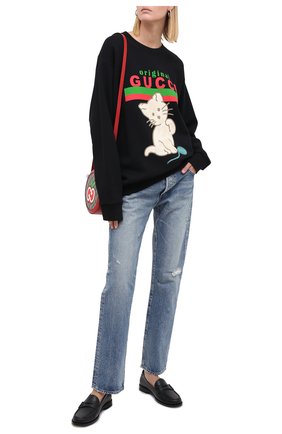 Женская хлопковый свитшот GUCCI черного цвета по цене 79850 руб., арт. 617964/XJCRU | Фото 2 Женская хлопковый свитшот GUCCI черного цвета, арт. 617964/XJCRU | Фото 2