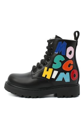 Детские кожаные ботинки MOSCHINO разноцветного цвета по цене 37050 руб., арт. 65760/RUNNER/18-27 | Фото 2 Детские кожаные ботинки MOSCHINO разноцветного цвета, арт. 65760/RUNNER/18-27 | Фото 2 (Материал утеплителя: Натуральный мех; Материал внешний: Кожа; Региональные ограничения белый список (Axapta Mercury): RU)