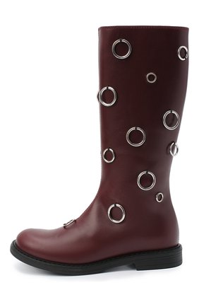 Детские кожаные сапоги MARNI бордового цвета по цене 39950 руб., арт. 66086/RUNNER/36-41 | Фото 2 Детские кожаные сапоги MARNI бордового цвета, арт. 66086/RUNNER/36-41 | Фото 2