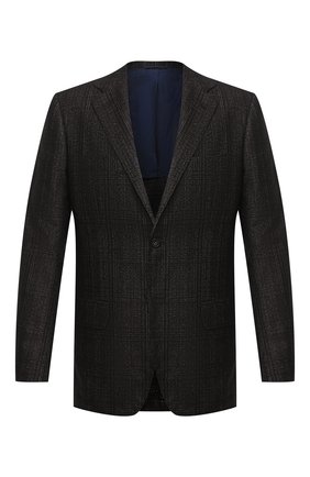 Мужской пиджак из кашемира и шелка KITON коричневого цвета по цене 624500 руб., арт. UG81K01T73 | Фото 1 Мужской пиджак из кашемира и шелка KITON коричневого цвета, арт. UG81K01T73 | Фото 1 (Материал внешний: Кашемир, Шерсть; Материал подклада: Купро; Длина (для топов): Стандартные; Рукава: Длинные; Стили: Кэжуэл; Пиджаки М: Прямой; Случай: Повседневный, Коктейльный; 1-2-бортные: Однобортные)