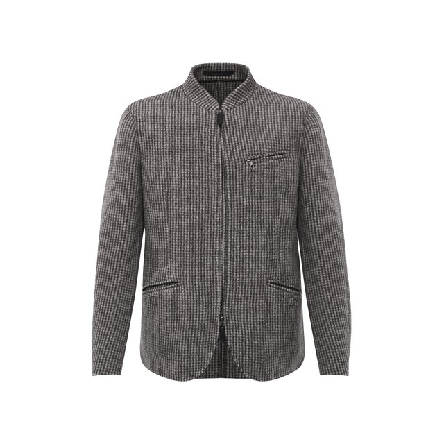 Кашемировый пиджак Giorgio Armani серого цвета