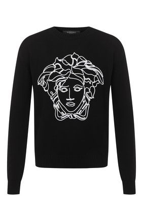 Мужской шерстяной джемпер VERSACE черного цвета по цене 47950 руб., арт. A86979/A235923 | Фото 1 Мужской шерстяной джемпер VERSACE черного цвета, арт. A86979/A235923 | Фото 1