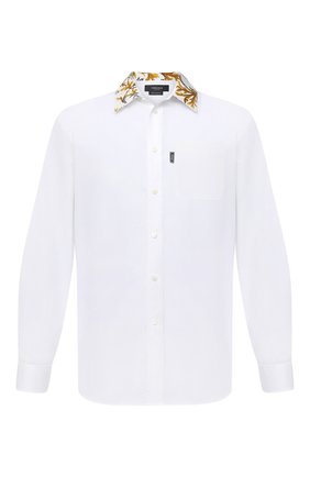 Мужская хлопковая рубашка VERSACE белого цвета по цене 43700 руб., арт. A87411/A232105 | Фото 1 Мужская хлопковая рубашка VERSACE белого цвета, арт. A87411/A232105 | Фото 1