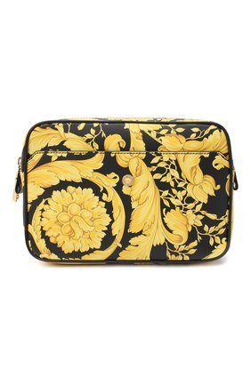Мужская кожаная поясная сумка VERSACE желтого цвета по цене 94950 руб., арт. DFB8075/DVTS26 | Фото 1 Мужская кожаная поясная сумка VERSACE желтого цвета, арт. DFB8075/DVTS26 | Фото 1