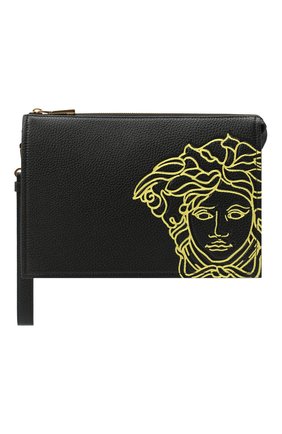 Мужская кожаная борсетка VERSACE черного цвета по цене 74750 руб., арт. DP87631/DVTG4M | Фото 1 Мужская кожаная борсетка VERSACE черного цвета, арт. DP87631/DVTG4M | Фото 1