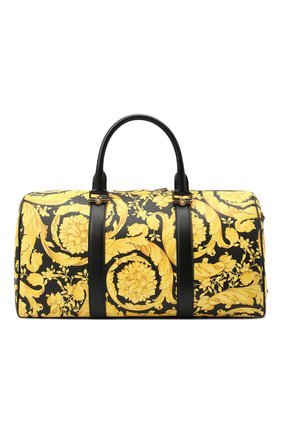 Мужская кожаная дорожная сумка VERSACE желтого цвета по цене 199500 руб., арт. DV28068/DVTS26 | Фото 1 Мужская кожаная дорожная сумка VERSACE желтого цвета, арт. DV28068/DVTS26 | Фото 1