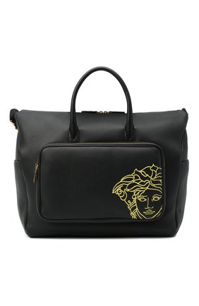 Мужская кожаная дорожная сумка VERSACE черного цвета по цене 175000 руб., арт. DV28084/DVTG4M | Фото 1 Мужская кожаная дорожная сумка VERSACE черного цвета, арт. DV28084/DVTG4M | Фото 1
