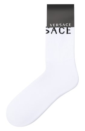 Мужские хлопковые носки VERSACE белого цвета по цене 6890 руб., арт. ICZ0003/A234745 | Фото 1 Мужские хлопковые носки VERSACE белого цвета, арт. ICZ0003/A234745 | Фото 1